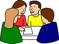 Neumitglieder-Seminar Menschen sitzen am Tisch und sprechen miteinander.